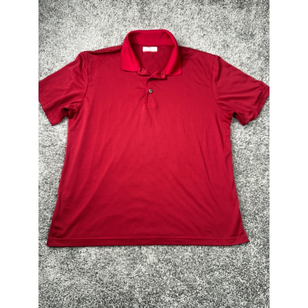 Grand Slam Performance Polo Shirt Mens XL Red Black Striped Short Sleeve Golf